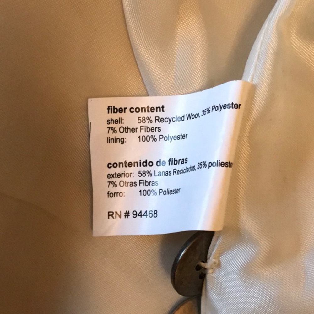 Esprit Pea Coat - Size L - Winter White - Picture 12 of 13